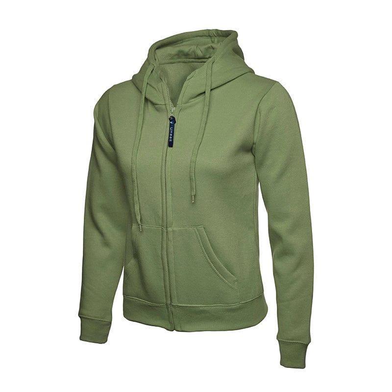 Uneek UC505 Ladies Classic Full Zip Hooded Olive