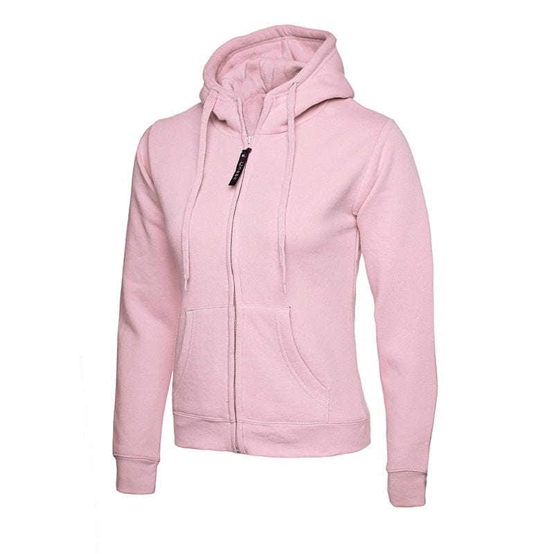 Uneek UC505 Ladies Classic Full Zip Hooded Pink