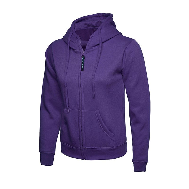 Uneek UC505 Ladies Classic Full Zip Hooded Purple