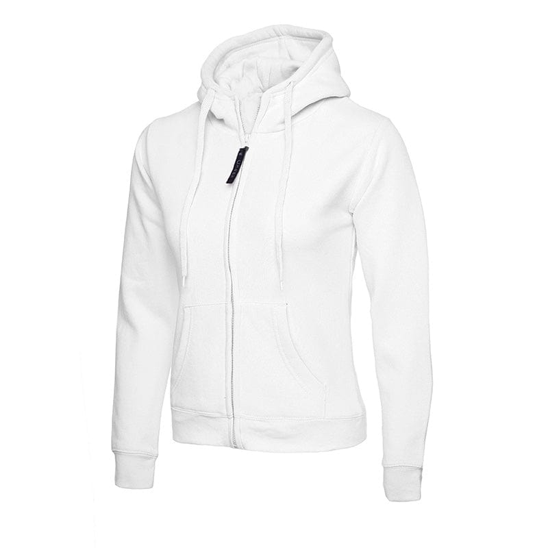Uneek UC505 Ladies Classic Full Zip Hooded White