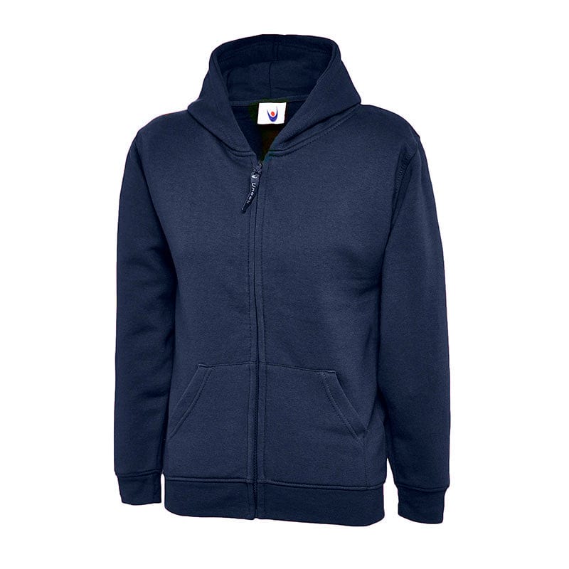 Uneek UC506 Childrens Classic Full Zip Hooded Sweatshirt Navy