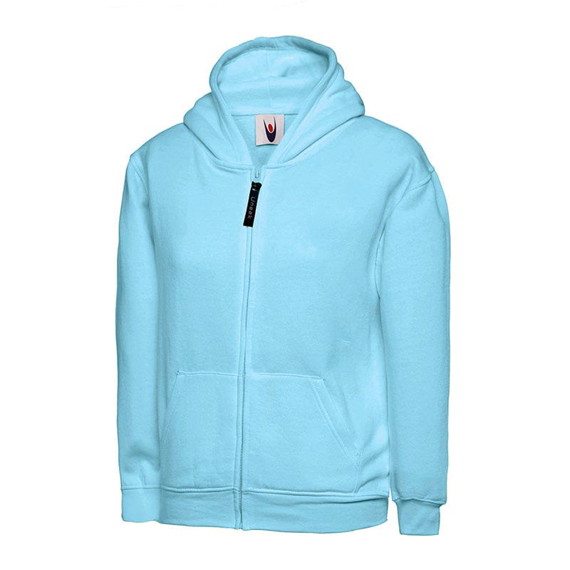 Uneek UC506 Childrens Classic Full Zip Hooded Sweatshirt Sky