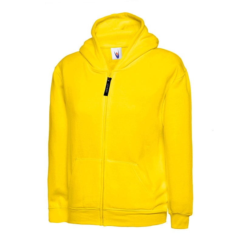 Uneek UC506 Childrens Classic Full Zip Hooded Sweatshirt Yellow