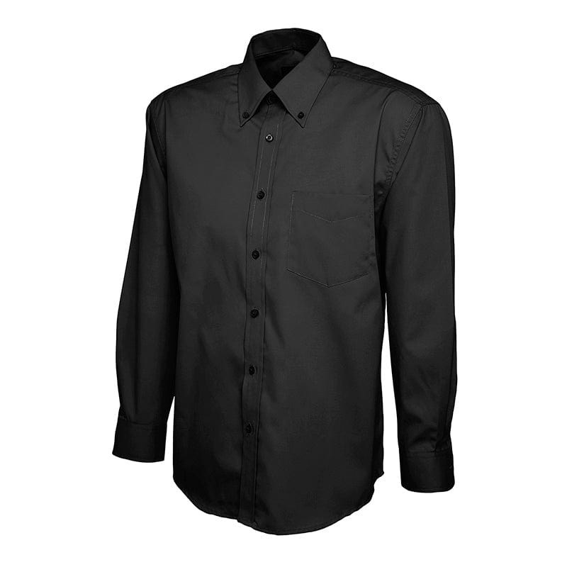 Uneek UC701 Mens Pinpoint Oxford Full Sleeve Shirt Black