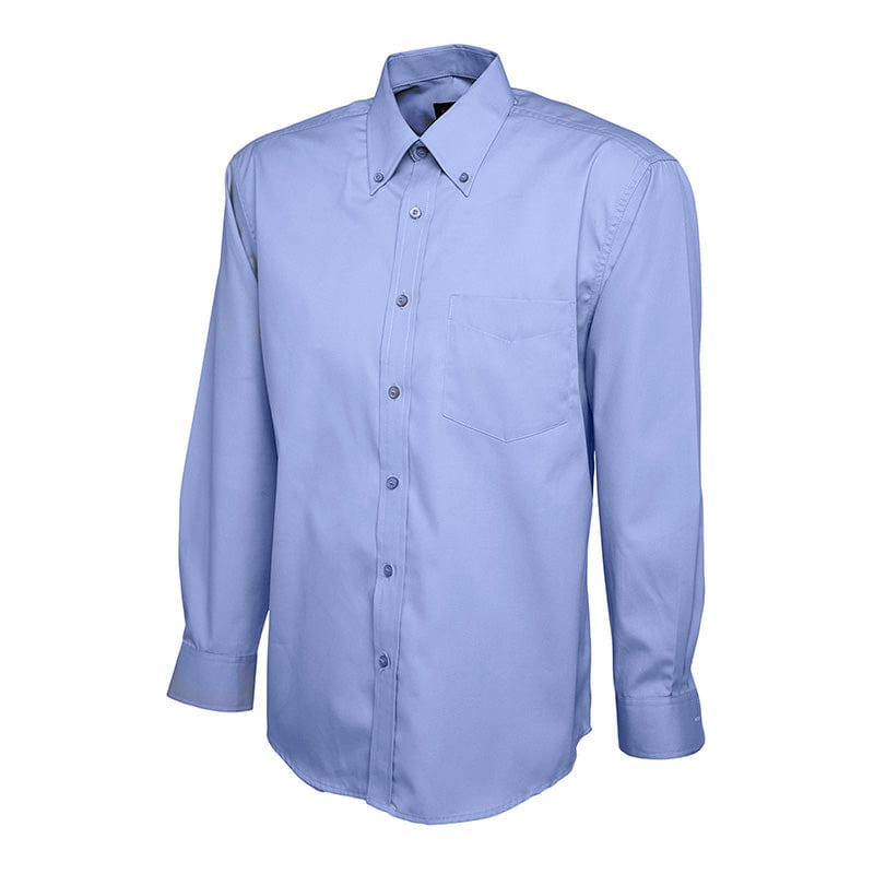 Uneek UC701 Mens Pinpoint Oxford Full Sleeve Shirt Mid Blue