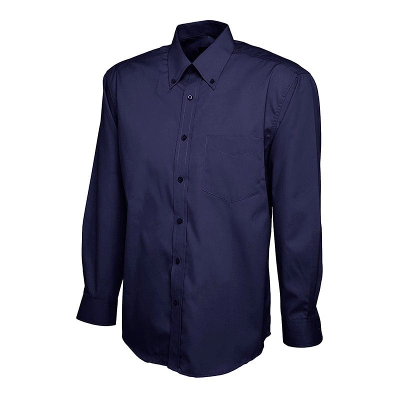 Uneek UC701 Mens Pinpoint Oxford Full Sleeve Shirt Navy