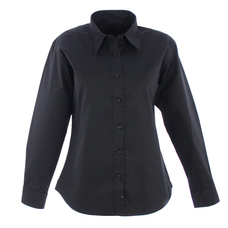 Uneek UC703 Ladies Pinpoint Oxford Full Sleeve Shirt Black
