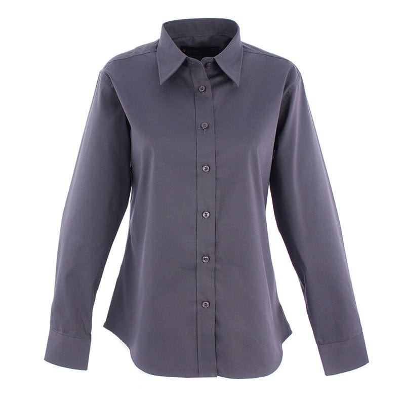 Uneek UC703 Ladies Pinpoint Oxford Full Sleeve Shirt Charcoal