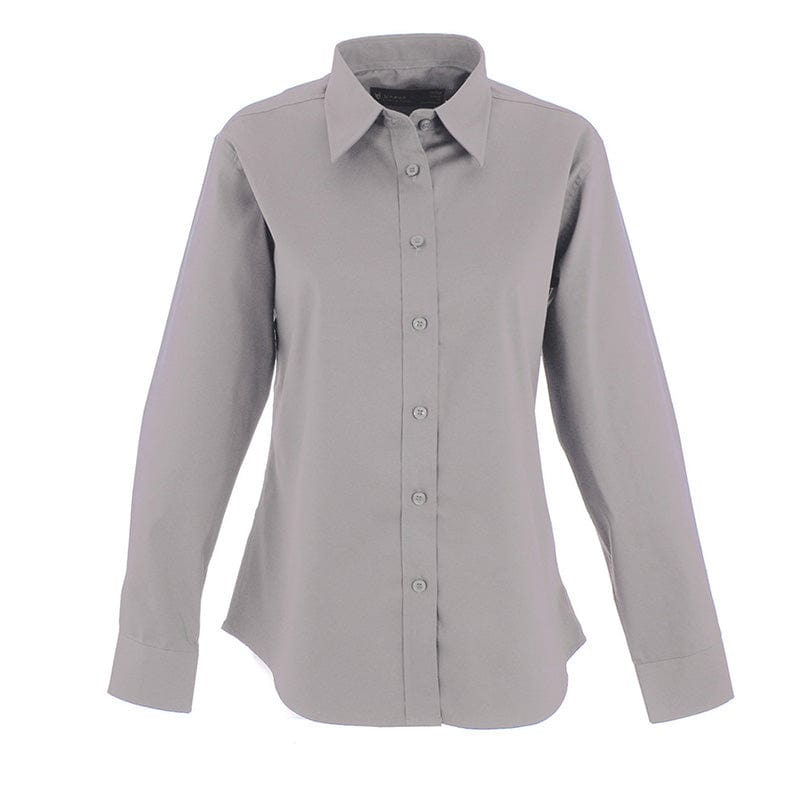 Uneek UC703 Ladies Pinpoint Oxford Full Sleeve Shirt Silver Grey