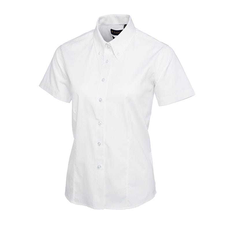 Uneek UC704 Ladies Pinpoint Oxford Half Sleeve Shirt White