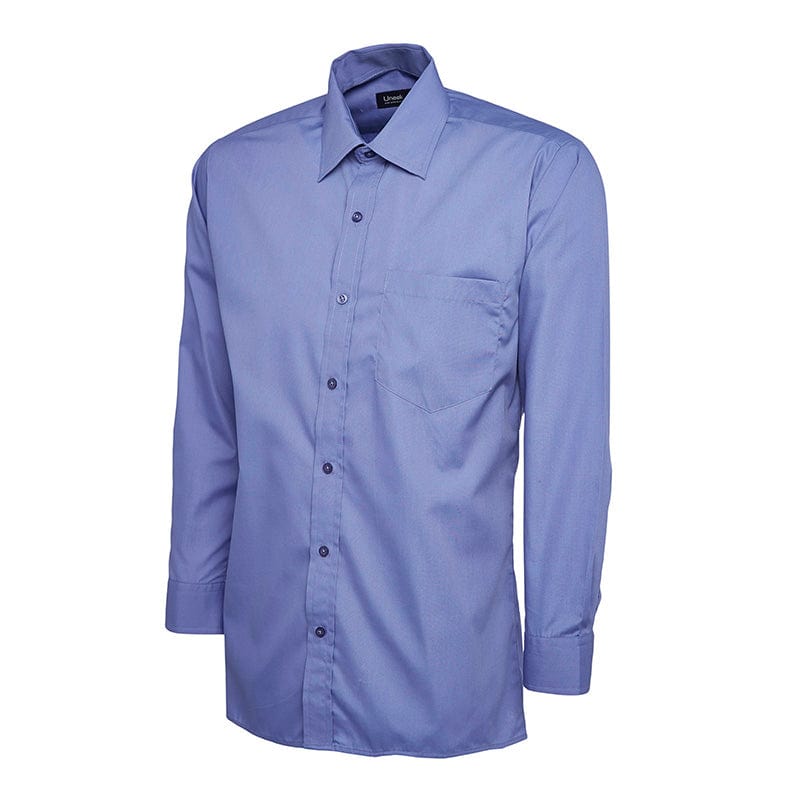 Uneek UC709 Mens Poplin Full Sleeve Shirt Mid Blue