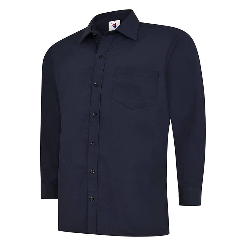 Uneek UC709 Mens Poplin Full Sleeve Shirt Navy
