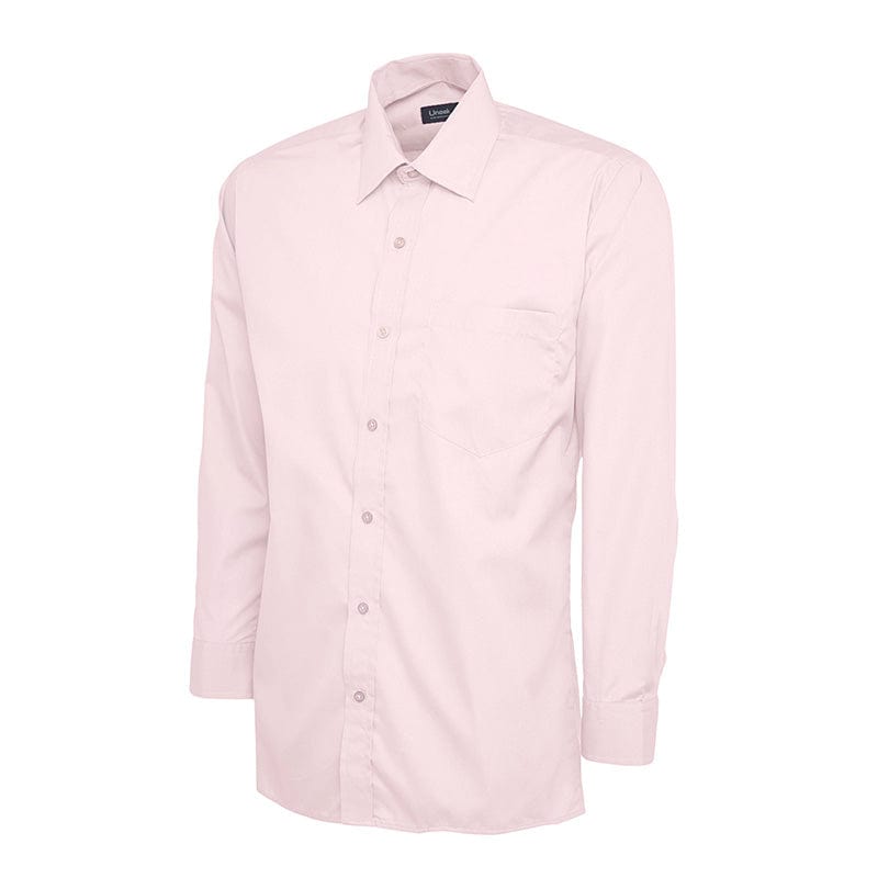 Uneek UC709 Mens Poplin Full Sleeve Shirt Pink