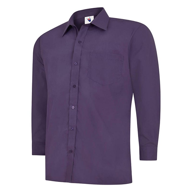 Uneek UC709 Mens Poplin Full Sleeve Shirt Purple
