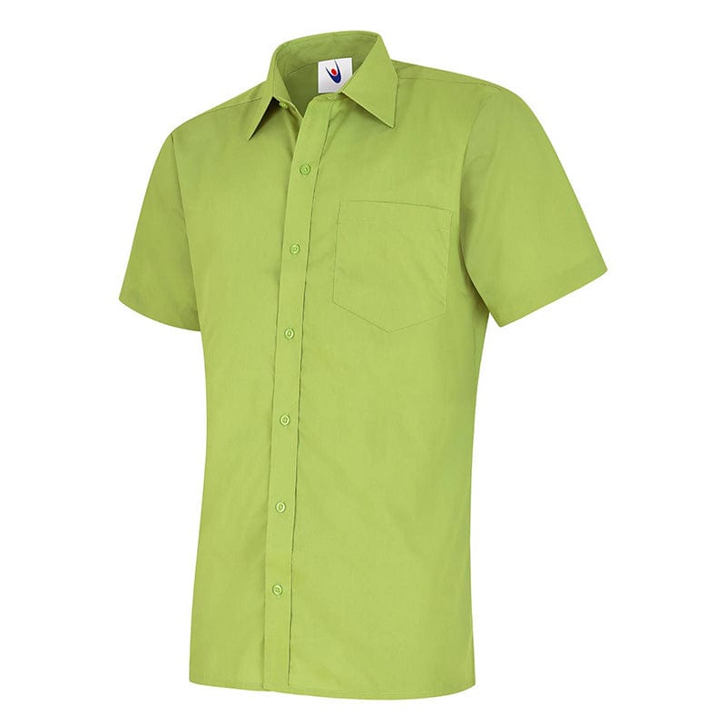 Uneek UC710 Mens Poplin Half Sleeve Shirt Lime