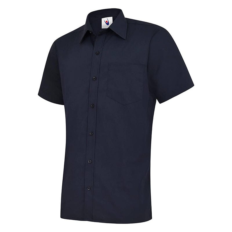 Uneek UC710 Mens Poplin Half Sleeve Shirt Navy