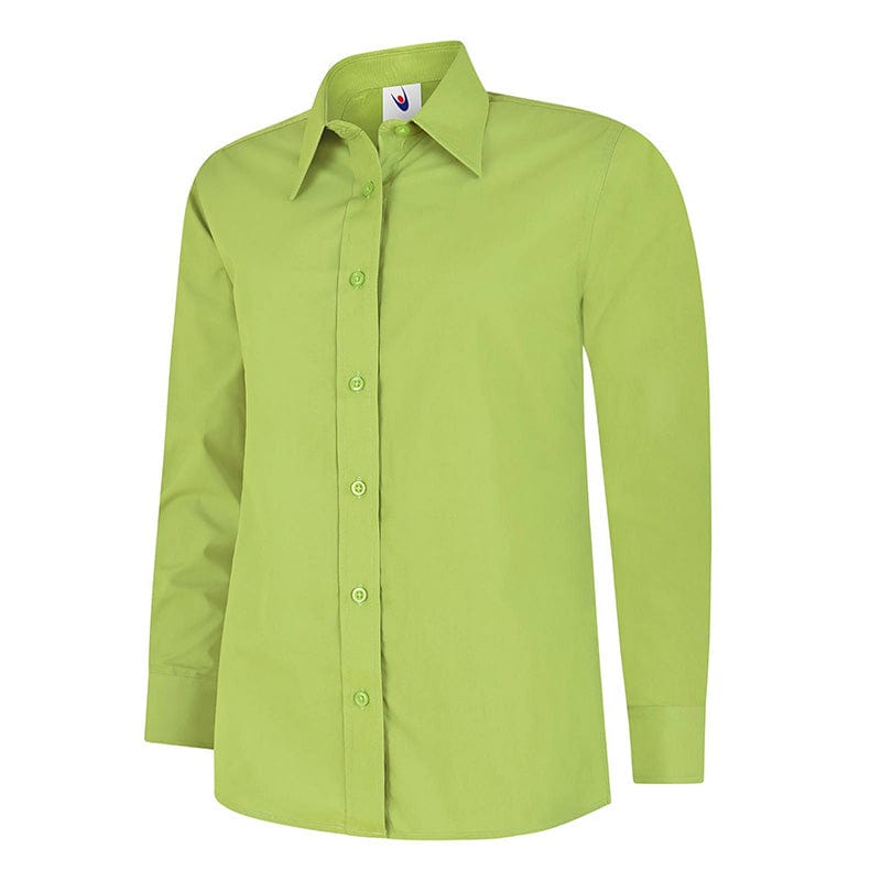 Uneek UC711 Ladies Poplin Full Sleeve Shirt Lime