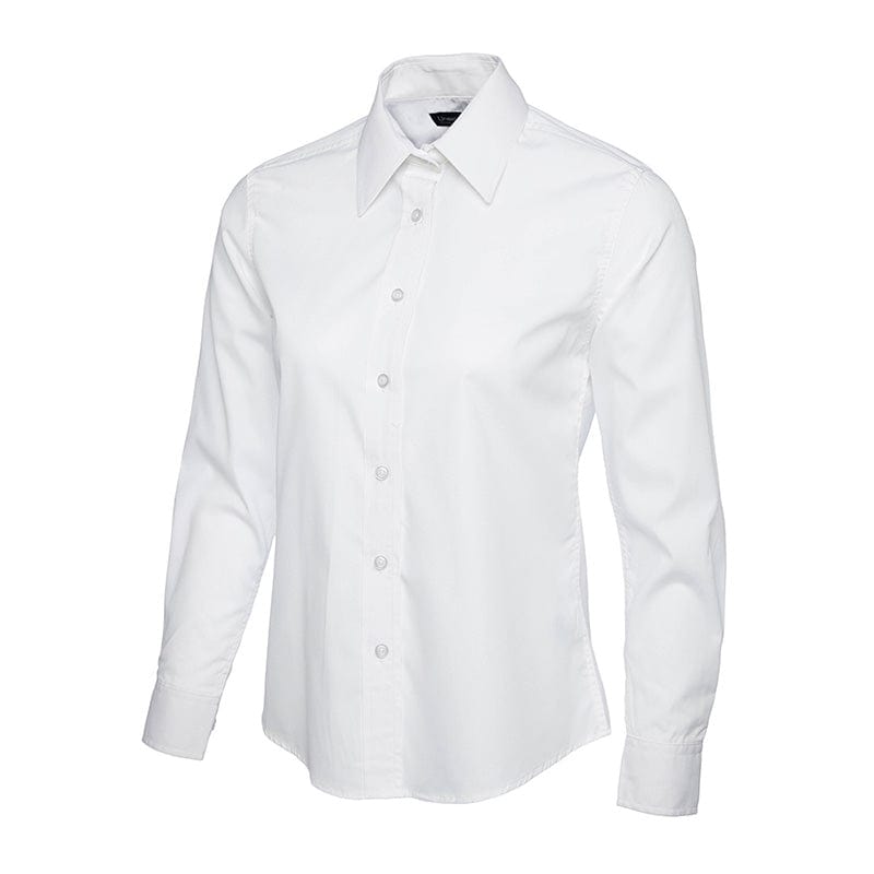 Uneek UC711 Ladies Poplin Full Sleeve Shirt White