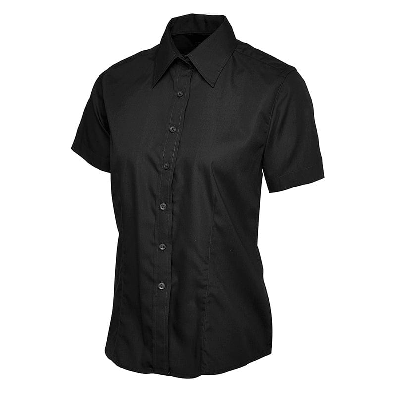 Uneek UC712 Ladies Poplin Half Sleeve Shirt Black