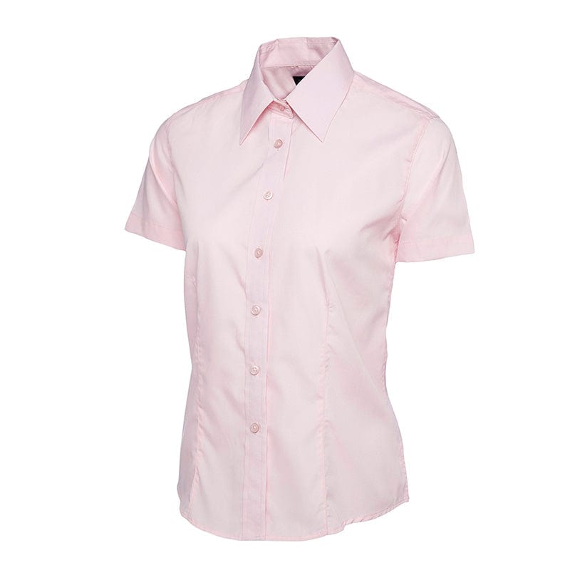 Uneek UC712 Ladies Poplin Half Sleeve Shirt Pink