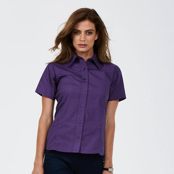 Uneek UC712 Ladies Poplin Half Sleeve Shirt - PPE Work Solutions