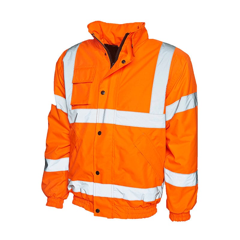 Uneek UC804 High Visibility Bomber Jacket Hi-Vis Orange