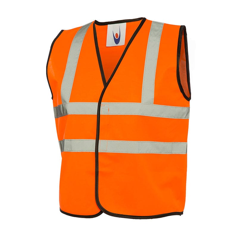 Uneek UC806 Childrens Hi-Viz Waist Coat Hi-Vis Orange