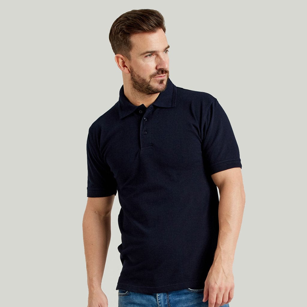 Ultimate 50/50 Heavyweight Pique Mens Work Polo Shirt Navy