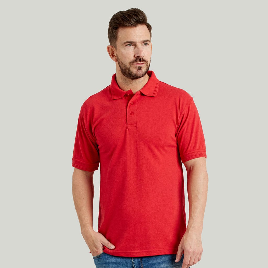 Ultimate 50/50 Heavyweight Pique Mens Work Polo Shirt Red