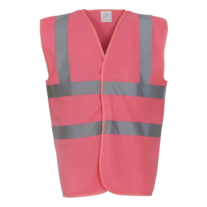 Yoko Hi Vis Vest Work Wear Waistcoat Jacket Pink