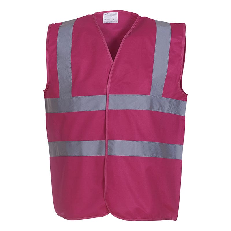Yoko Hi Vis Vest Work Wear Waistcoat Jacket Raspberry