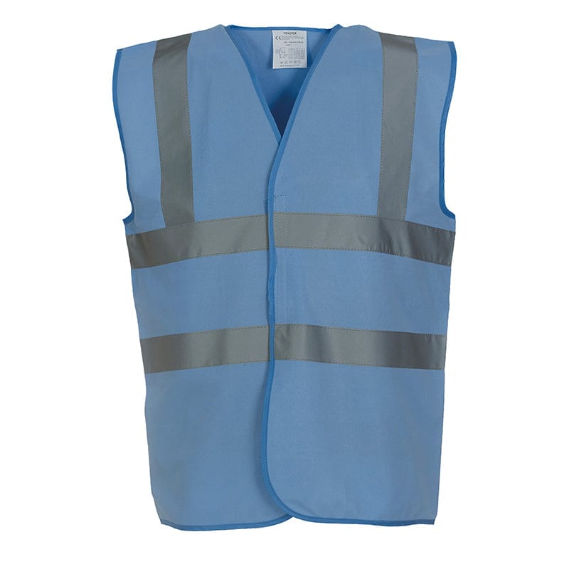 Yoko Hi Vis Vest Work Wear Waistcoat Jacket Sky Blue