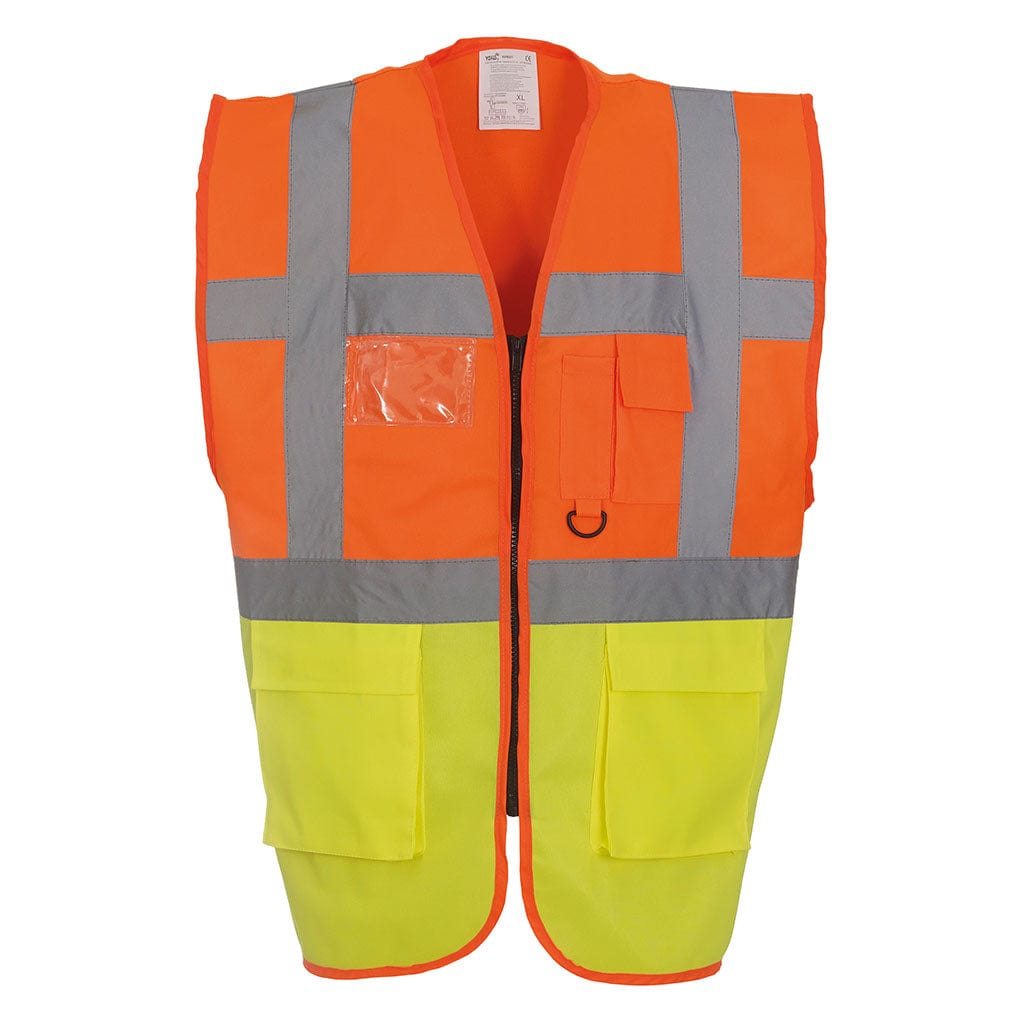 Yoko HVW801 Executive Hi Vis Vest Hi Vis Orange &amp; Hi Vis Yellow