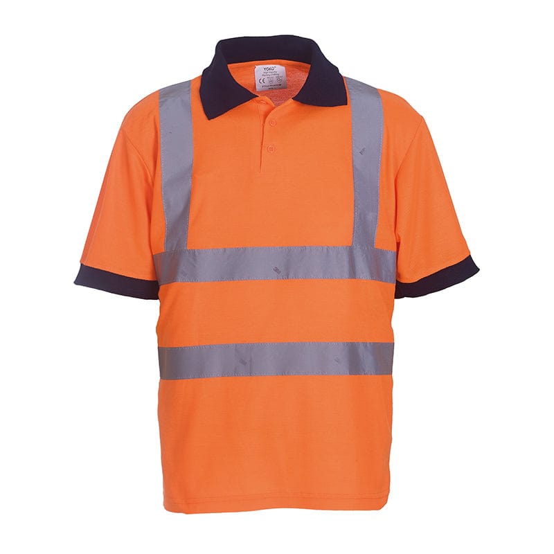 Yoko Hi-Vis Short Sleeve Polo Shirt Contrast Collar 