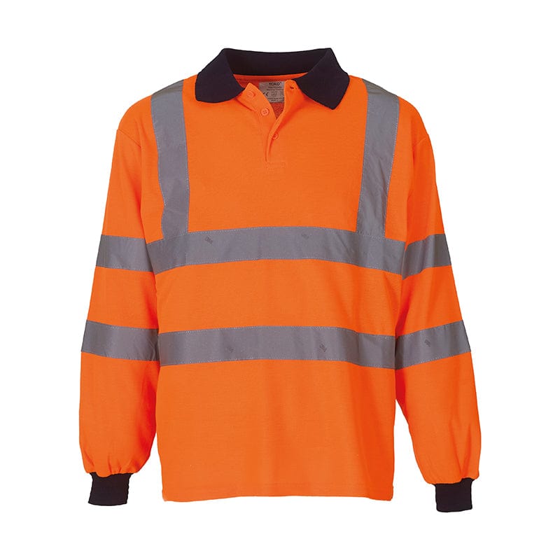 Yoko Hi-Vis Long Sleeve Polo Shirt 