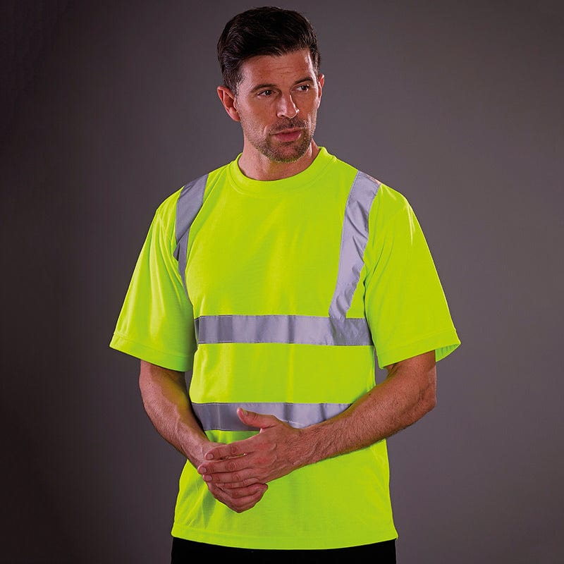 Yoko Hi-Vis Short Sleeve Safety T-Shirt Hi-Vis Yellow