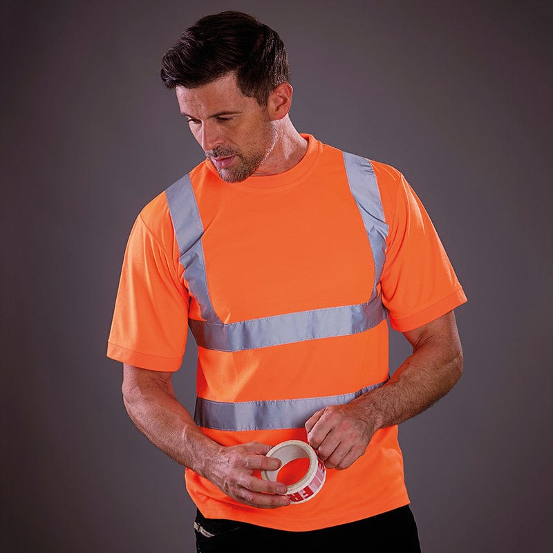 Yoko Hi-Vis Short Sleeve Safety T-Shirt Hi-Vis Orange