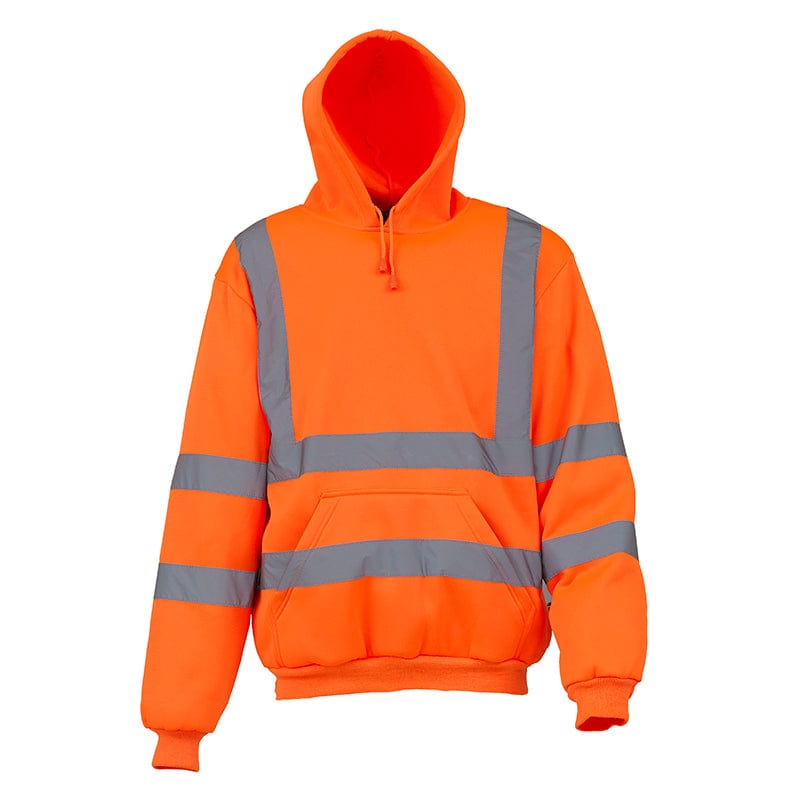Yoko Hi-Vis Pull-Over Hoodie Sweatshirt Soft Feel Hi-Vis Orange