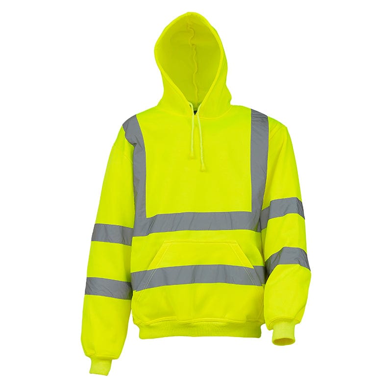 Yoko Hi-Vis Pull-Over Hoodie Sweatshirt Soft Feel Hi-Vis Yellow