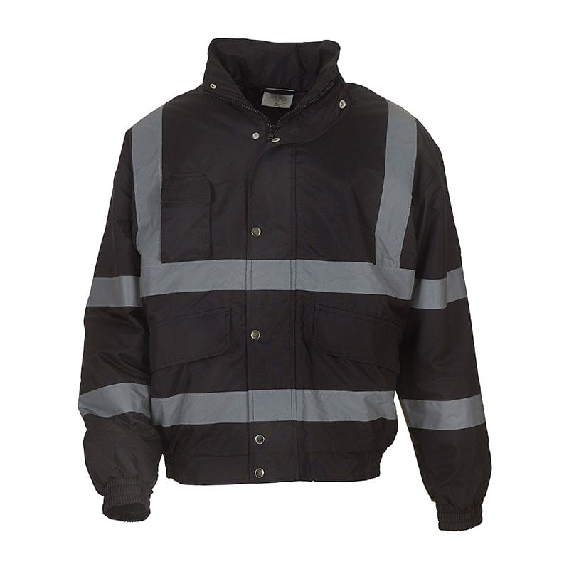 Yoko Hi Vis Classic Bomber Jacket Winter Lining Black
