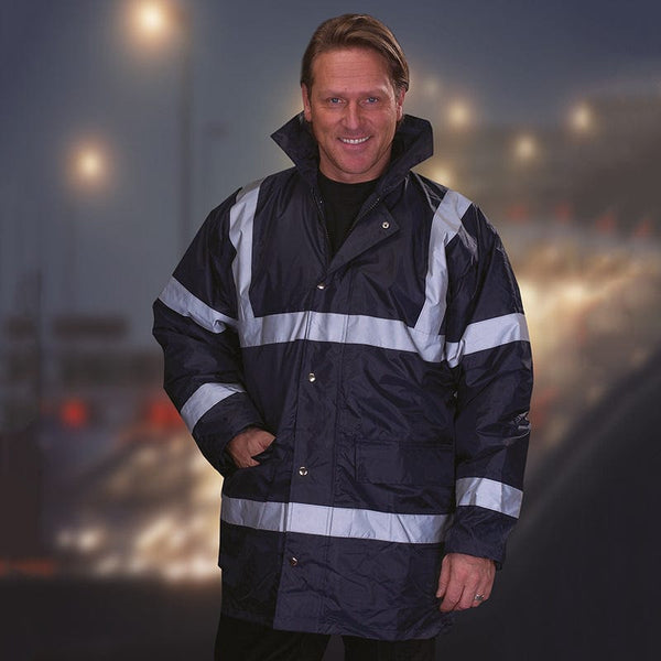 Yoko Hi-Vis Men's Security Nylon Jacket HVP301-Water/W