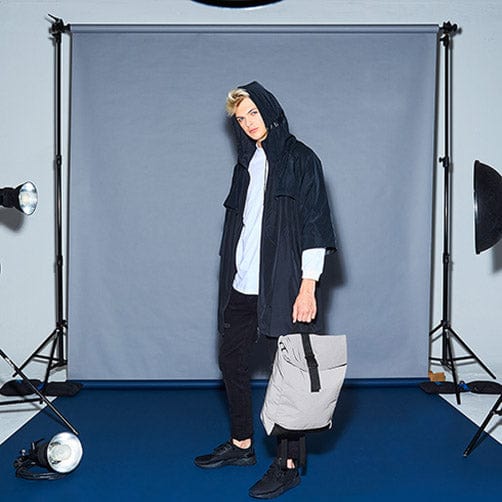 BagBase BG138 Reflective Roll-Top Backpack in Daytime Conditions