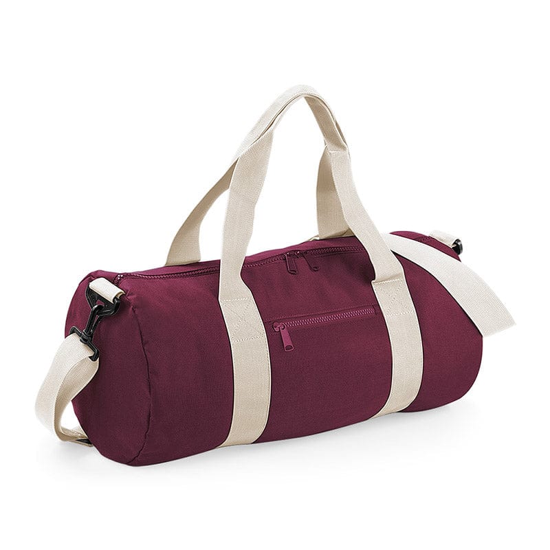 BagBase BG140 Original Barrel Bag Burgundy / Off White