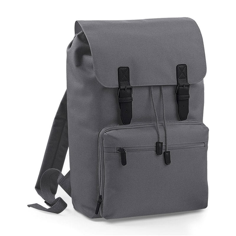 BagBase BG613 Vintage Laptop Backpack Graphite Grey / Black