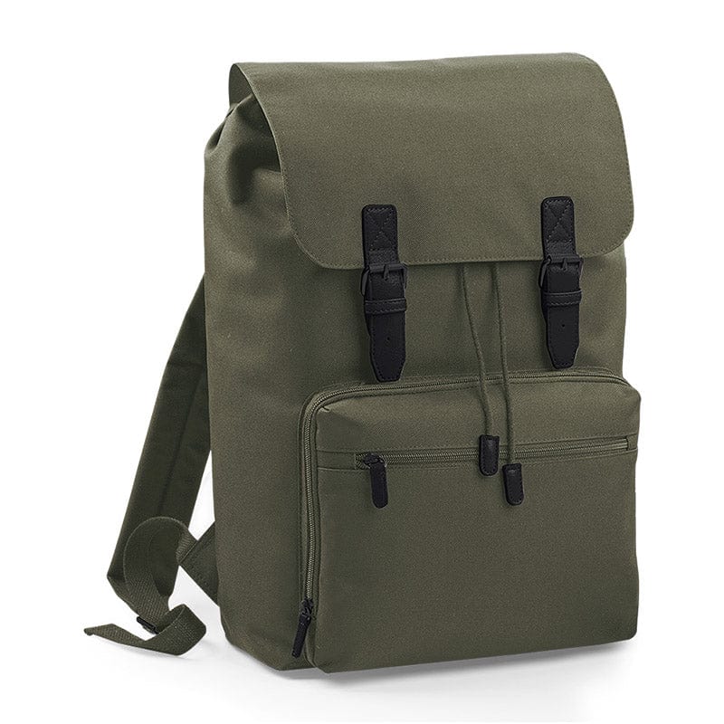 BagBase BG613 Vintage Laptop Backpack Olive Green / Black