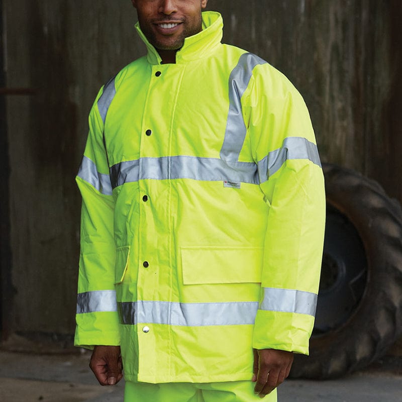 Yoko Hi Vis Contractor Waterproof Lined Coat Hi-Vis Yellow