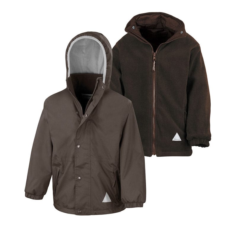 Result R160JY Children&#39;s Reversible StormDri 4000 Fleece Jacket Brown