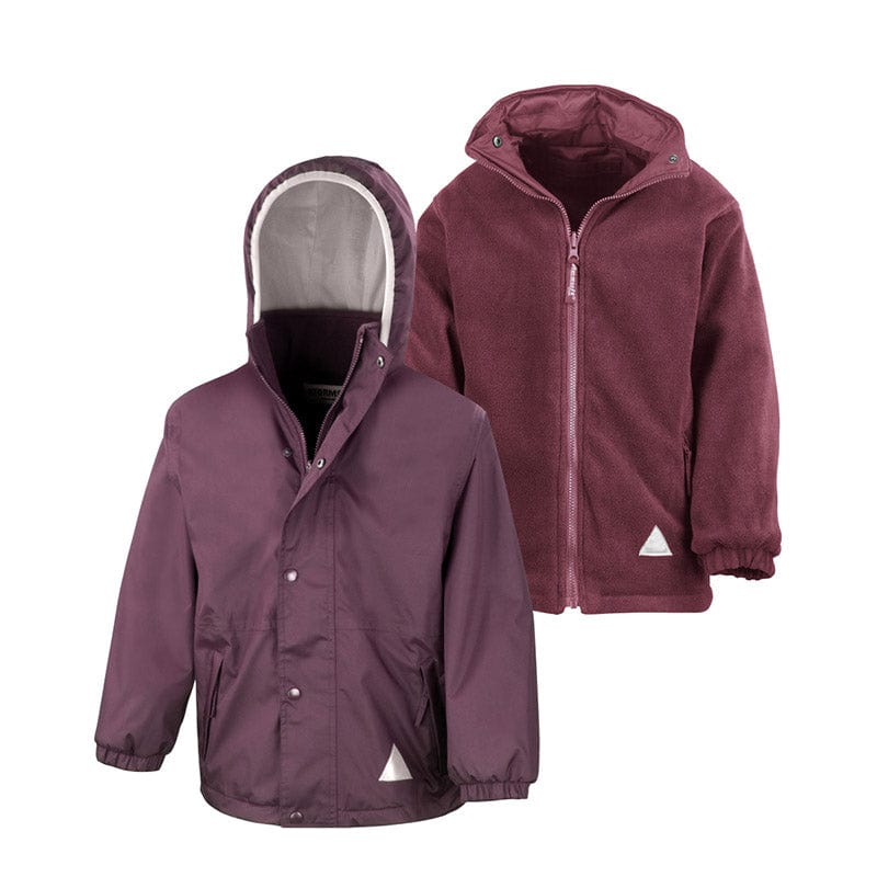 Result R160JY Children&#39;s Reversible StormDri 4000 Fleece Jacket Burgundy