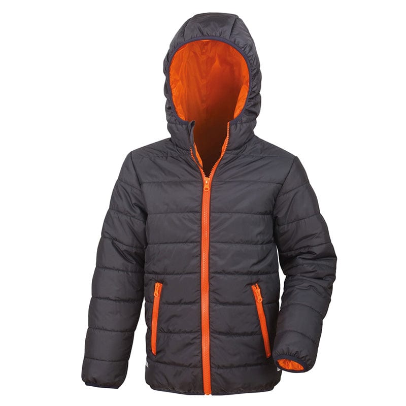 Result Core Children's Soft Padded Jacket Black / Orange