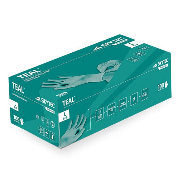 Skytec TEAL High Performance Durable Nitrile Disposable Gloves 